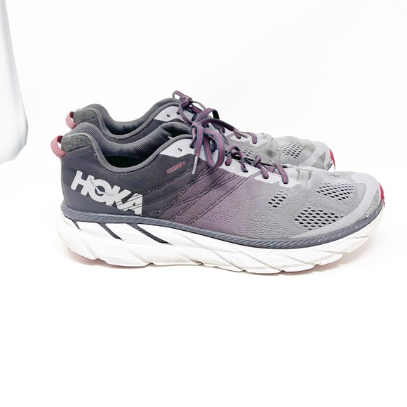 Hoka Clifton 6 Black Grey Red - Picture 6 of 10